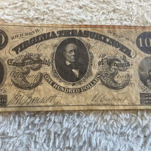 100 dollar Virginia 1862