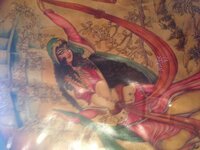 Huge Persian Painting on Leather Canvas