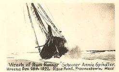 shipwreck Rum Runner Schooner Annie Spindler on Race Point  being pounded by the waves on the be.jpg