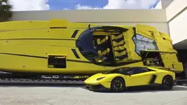 Lamborghini Aventador Boat and car.webp