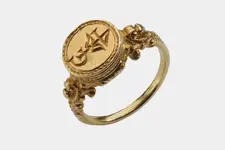 Gold signet ring with a merchant's mark and initials (3).webp