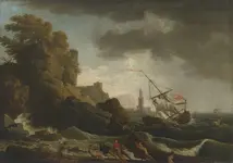 1024px-Attributed_to_Jean_Jacques_François_Taurel_Seascape_In_a_Storm_with_a_Shipwreck_Alon.webp