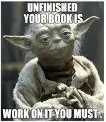 Yoda and unfinished book.webp