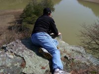 Dex overlooking the line of rocks.JPG