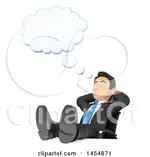 1454871-Clipart-Graphic-Of-A-3d-Business-Man-Dreaming-With-His-Feet-Up-On-His-Desk-On-A-White...webp