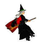 witch on broom with black cat.gif