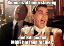 Simon is starving and Bill posts more food recipes.png