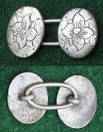 Colonial Silver Flower Design Cufflinks.jpg