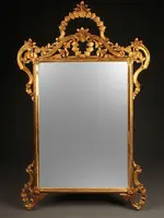 Antique hand carved Italian gilded mirror, circa 1950. Dimensions 58.00(h) x 0.00(d) x 35.50(...webp