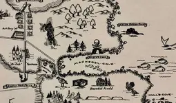 Early 1900s map Jamestown Pirate Cave.webp