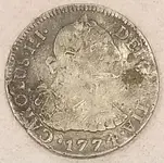 1774 Lima Peru 2 Reales obverse.jpg