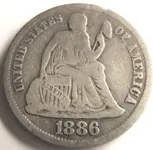 1997 #21 1886 S Seated dime.webp