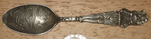 Ostrich Farm Jacksonville, Fla souvenir spoon front side.JPG