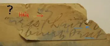 Old Photo Close up of Inscription left half - Hair.webp