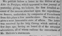 Daily Alta California, Volume 3, Number 302, 1 November 1852 FRENCH EXPEDITIONS P1.webp