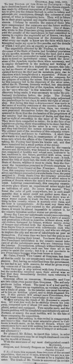 Daily Alta California, Volume 3, Number 302, 1 November 1852 FRENCH EXPEDITIONS PART 2.webp