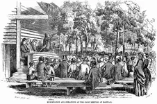 Religious revival meeting at Eastham, Mass., 1852 .webp