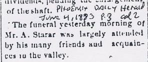 1883-06-04, Andrew Starar Funeral, Phoenix Daily Herald (Phoenix), p3.JPG