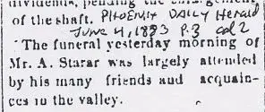 1883-06-04, Andrew Starar Funeral, Phoenix Daily Herald (Phoenix), p3.webp