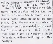 1883-06-07, Andrew Starar Death Notice, Weekly Phoenix Herald (Phoenix), p1.webp