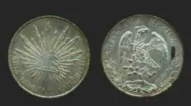 8 REALES Alamos minted. 1885.webp