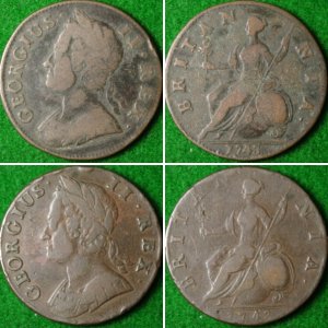 British 18th century Half Pennies