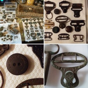 1800 Civil War cinch buckles and buttons