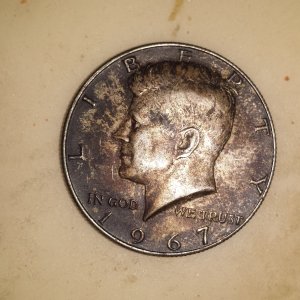 front of kennidy half dollar 1967