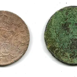 1804 cent & 2 reale rev