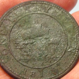 One Penny Token Canada (Front) 1814
Found beside an old foundation at the end of a field