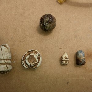 20150822 A closeup of just the bullets found where a Civil War Confederate hospital used to be. Included are my first 2 Ringer, a smashed minie ball, 