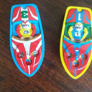 Made in Japan tin toy boats.