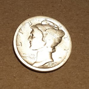 20151025 1917 Mercury dime found on private property in Crystal Spings with the F75.