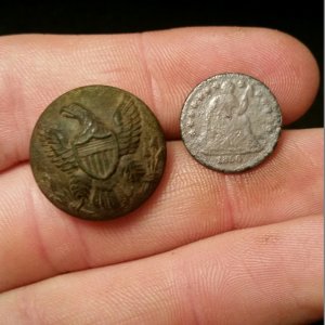 Federal General Service Eagle and 1856 Half Dime