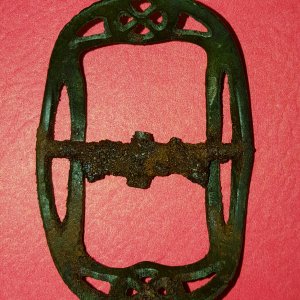 Intact 18th century brass shoe buckle frame-my first