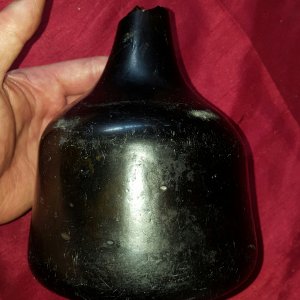 1700s black glass liquor/wine bottle-intact except for the lip