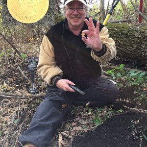 On the last day of a three day hunt my partner and I hunted a old mostly hunted out spot. We had found a large cent there the year before. As I pulled