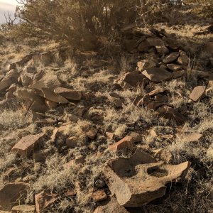 Old stone circle with Hart dish