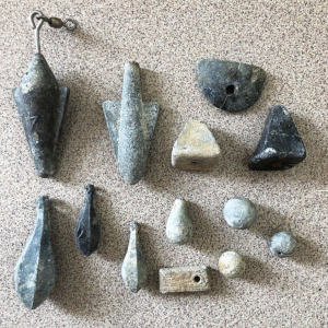 Ongoing collection of fishing weights