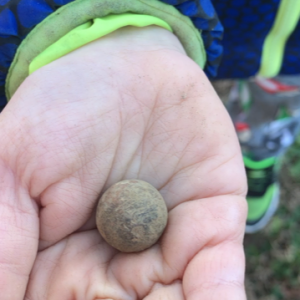 My son's first find. Good job buddy! .69 cal round ball