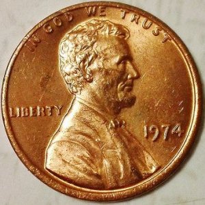1974 Penny Misprint