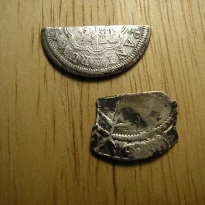 1559 Elizabeth I Shilling & Phillip V Pistareen