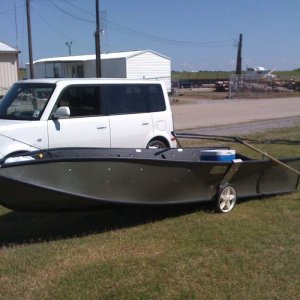 Car boat - my  14 ft potabote that fits on the roof of my car I can go boating almost anywhere and still get 35mpg in the car. With a lightweight set 