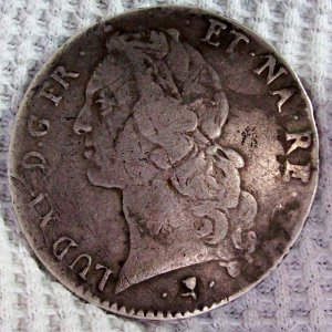 1760 French ECU early American Dollar - found this coin in a potato field 8 inches deep the field had just been plowed under