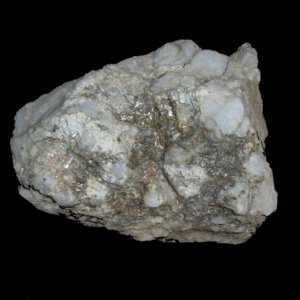 This quartz Piece is about the size as a adult womans fist and seems to be Gold Mixed with Pyrite. It does not Flake and it is more of a melted Metal,