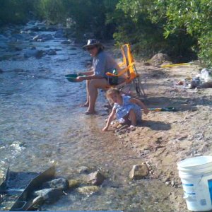 Putting the wife and kid to work.