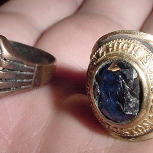 JULY 9TH - UNMARKED GOLD RING & LARGE 1970 CLASS RING