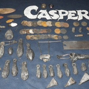 JULY 10TH - CAPE COD WATER HUNTING 
HOOKED UP WITH WHYDAH AGAIN 
I ENDED UP WITH A 14K BAND AND 10K RING WITH STONE 
A SILVER RING , A SILVER QUARTER 