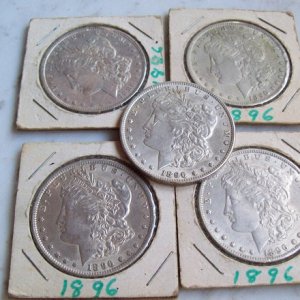 1896 Silver dollars