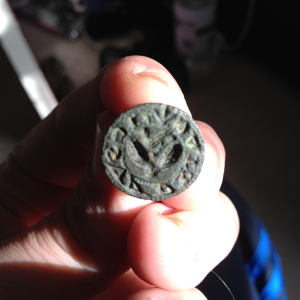 Nice medieval seal matrix I think the picture is a duck over two leaves